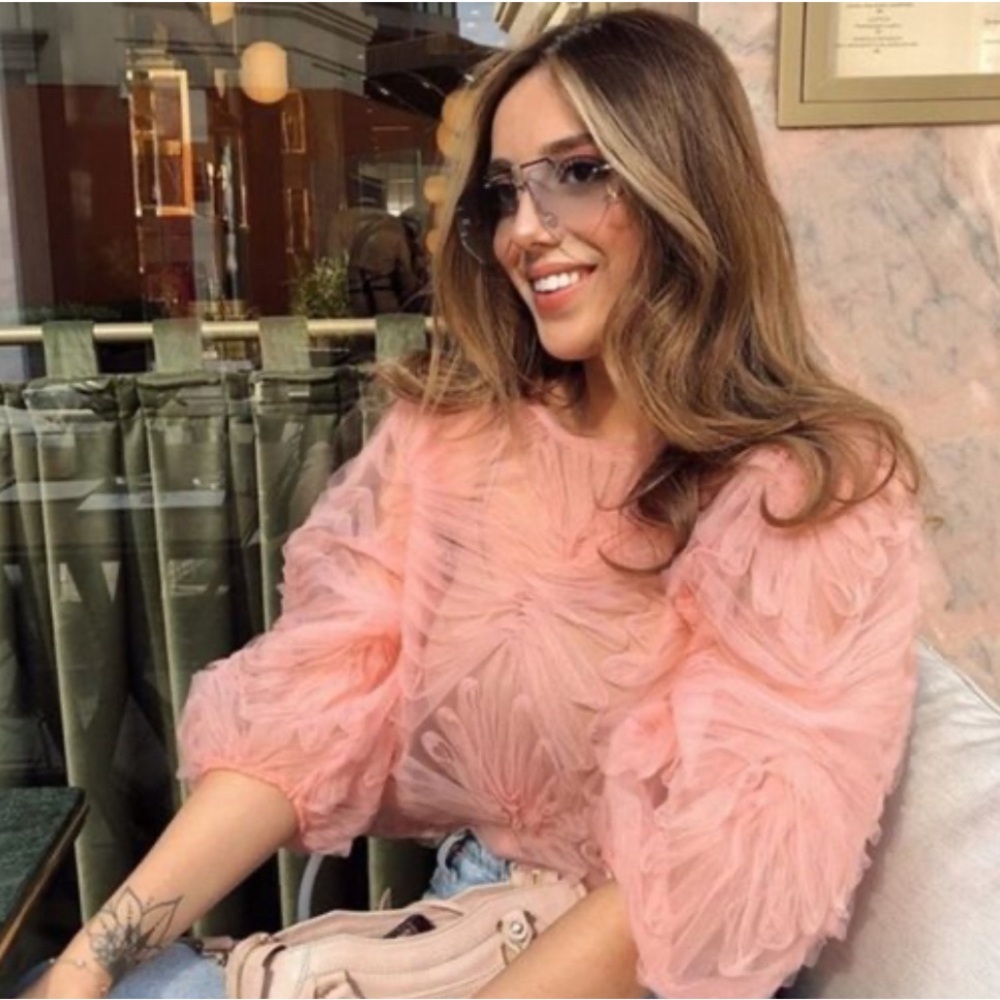 Zara pink tulle top